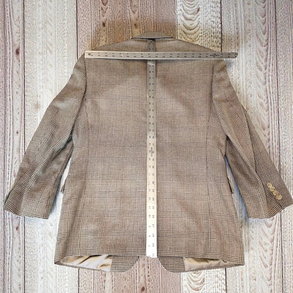 Mark Shale Men’s Brown Houndstooth Check Wool Sport Coat Blazer ~ Size 39R - Picture 9 of 10